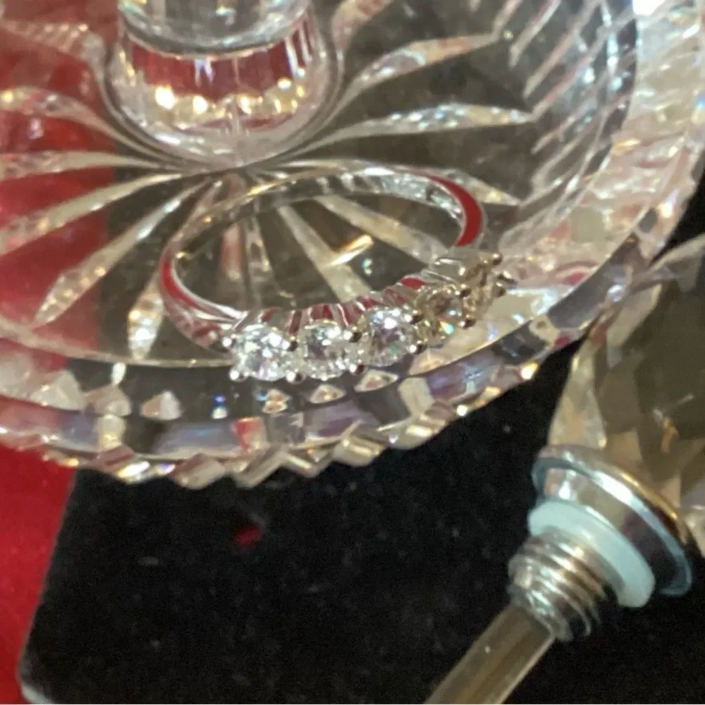 NWOT. Sterling Silver 5 Stone Diamond Simulant Ring Bella Luce Brand CZ Size 11